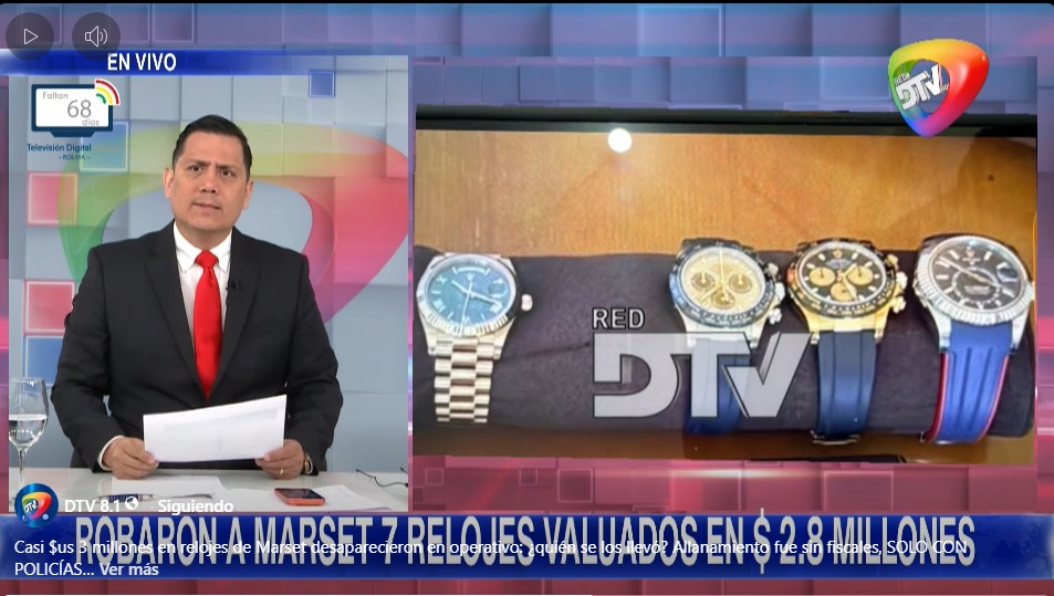 REGISTRO FOTOGRÁFICO EXPONE RELOJES DE MARSET QUE DESAPARECIERON TRAS ALLANAMIENTO SIN FISCAL