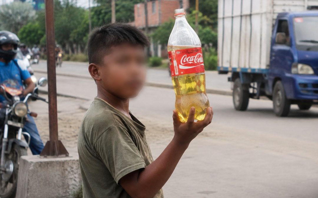 PELIGRO: NIÑOS VENDEN GASOLINA EN TRINIDAD